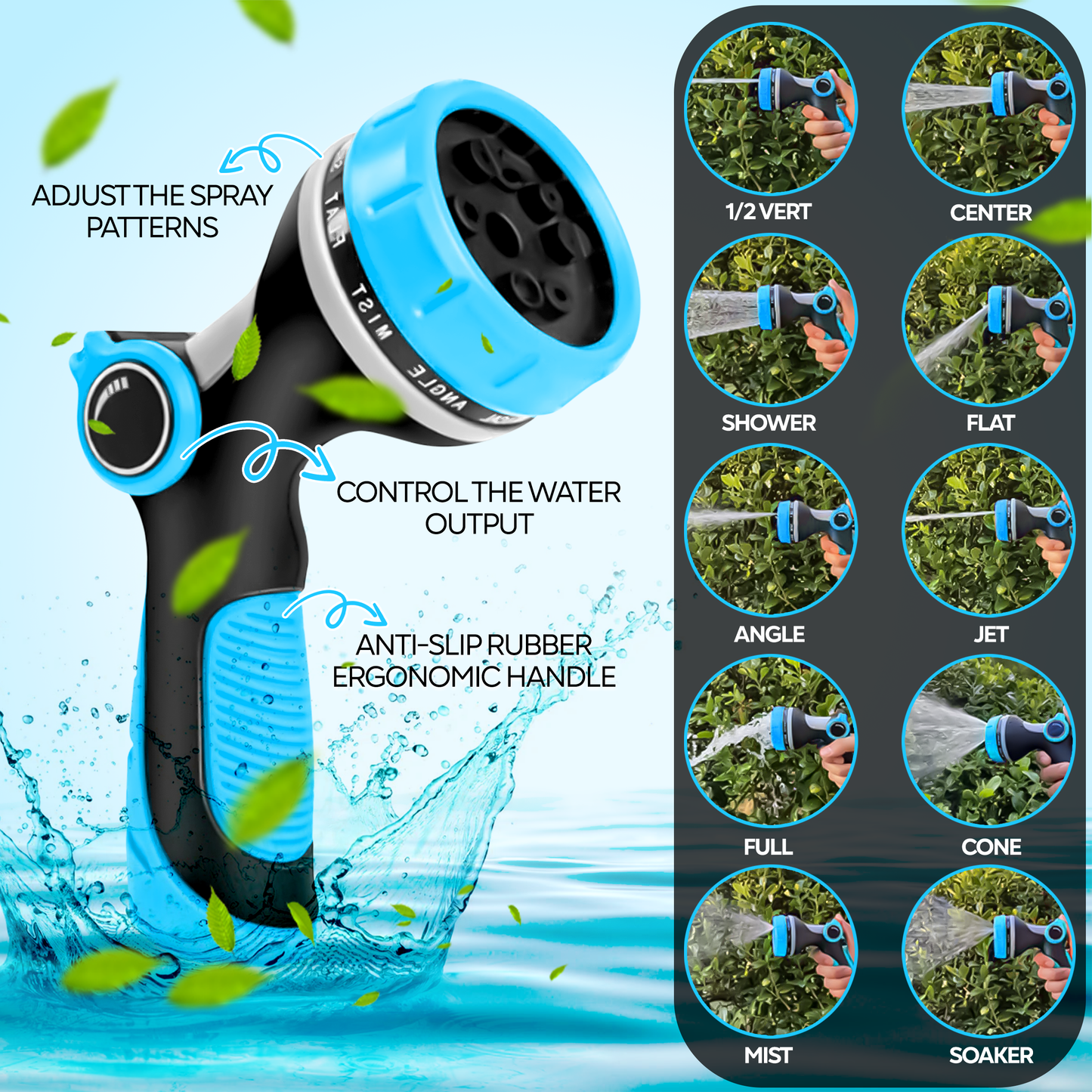 Fenvorix 100FT Expandable Garden Hose – Heavy-Duty 3750D Fabric, Triple Latex Core, 10-Mode Spray Nozzle & Brass Fittings